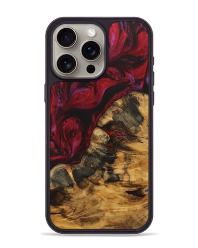 iPhone 15 Pro Max Wood Phone Case - Danell (Red, 740190)