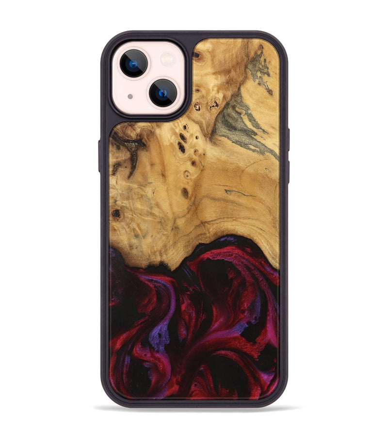 iPhone 14 Plus Wood Phone Case - Elysha (Red, 740191)