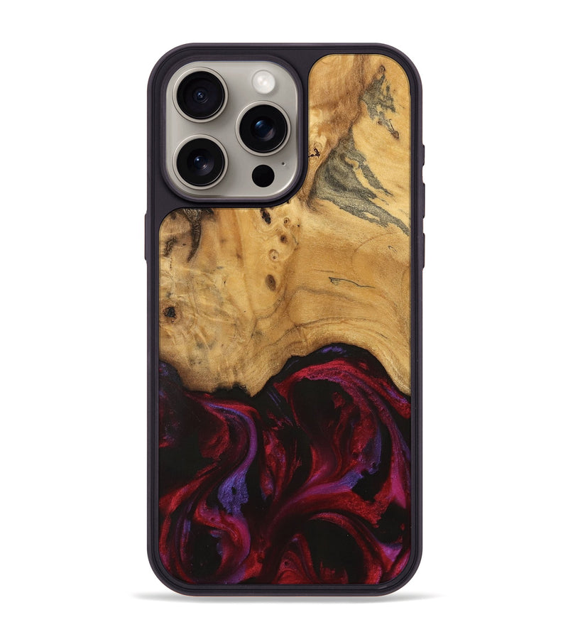 iPhone 15 Pro Max Wood Phone Case - Elysha (Red, 740191)