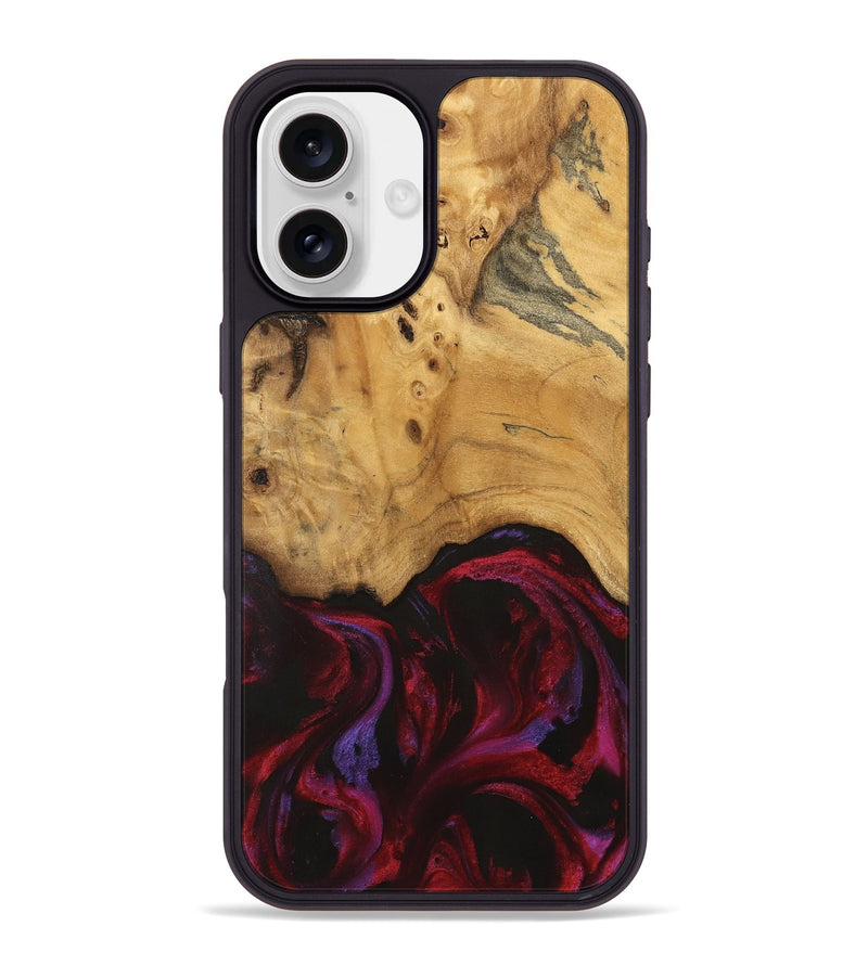 iPhone 16 Plus Wood Phone Case - Elysha (Red, 740191)