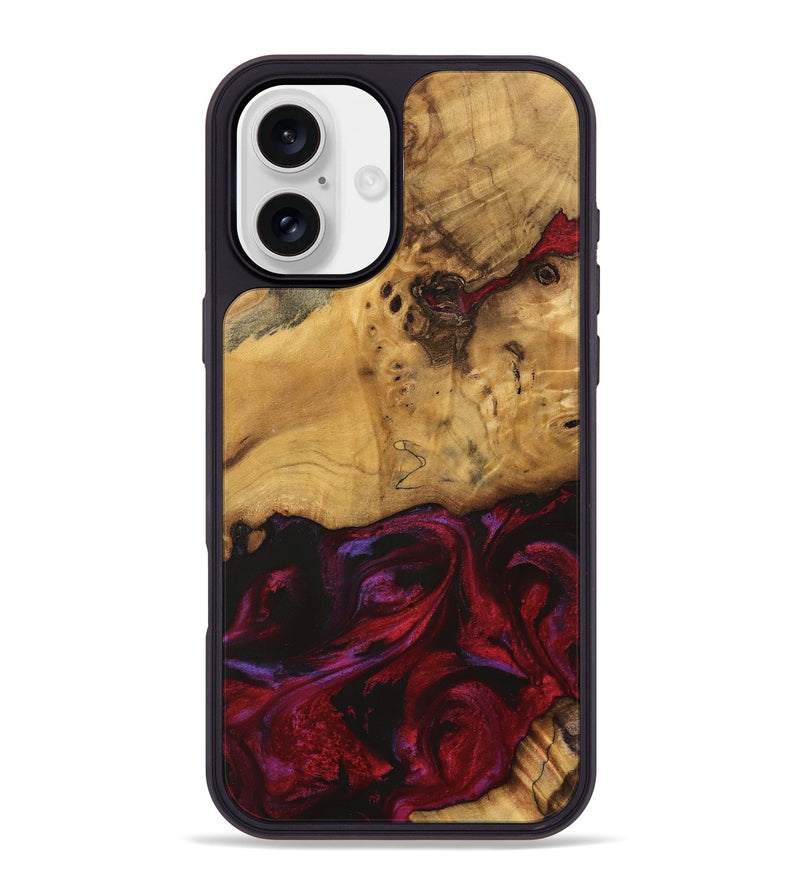 iPhone 16 Plus Wood Phone Case - Evander (Red, 740193)