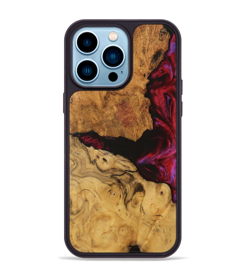 iPhone 14 Pro Max Wood Phone Case - Joellen (Red, 740199)