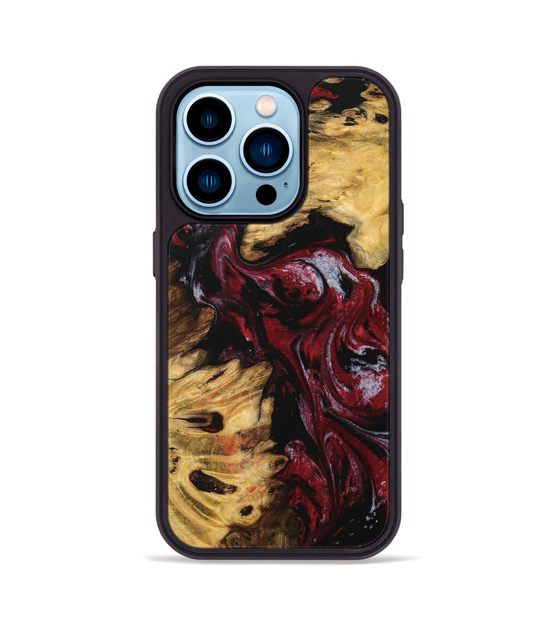 iPhone 14 Pro Wood Phone Case - Coord (Red, 740200)