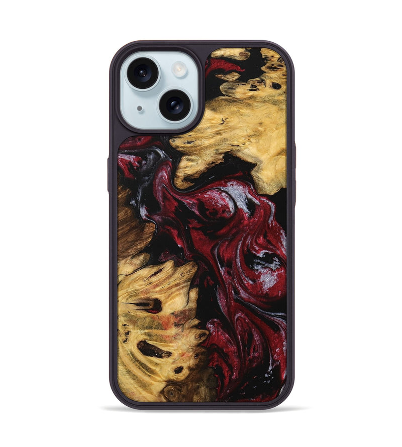 iPhone 15 Wood Phone Case - Coord (Red, 740200)