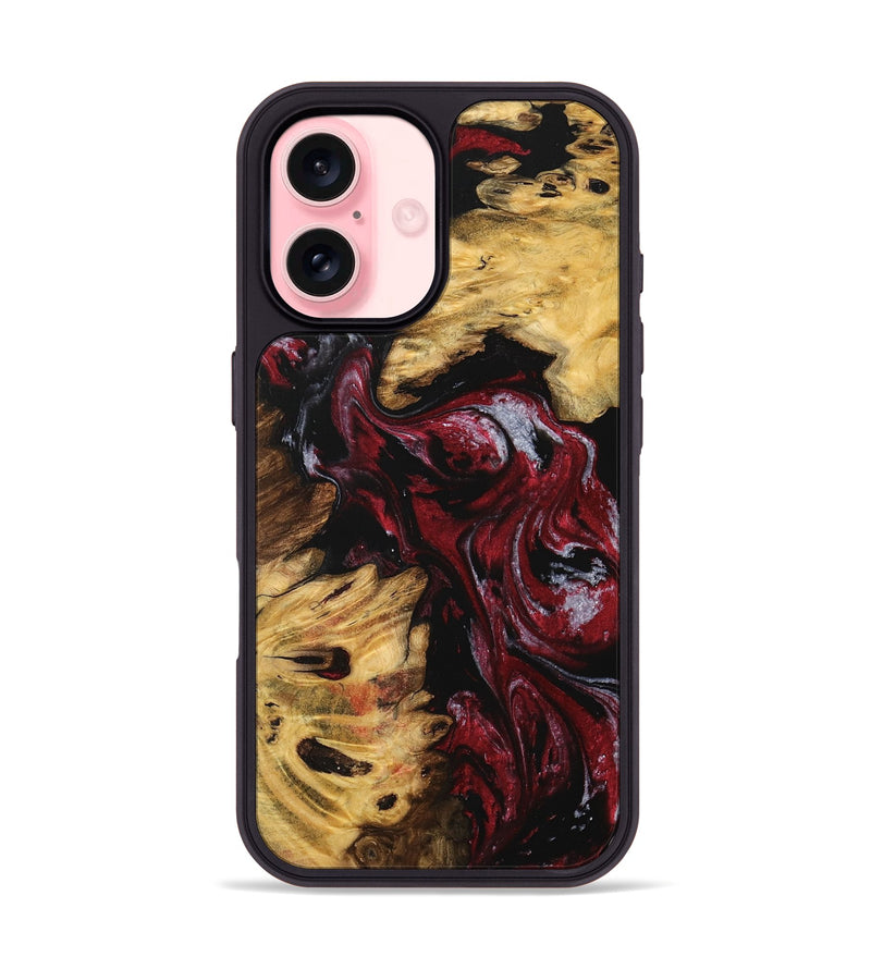 iPhone 16 Wood Phone Case - Coord (Red, 740200)