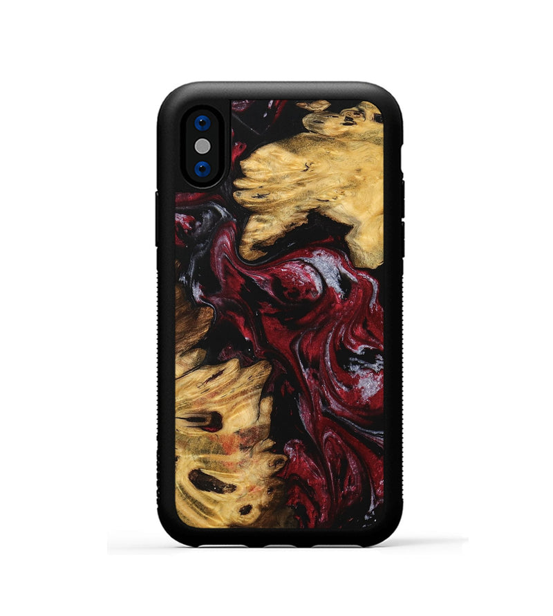 iPhone Xs Wood Phone Case - Coord (Red, 740200)