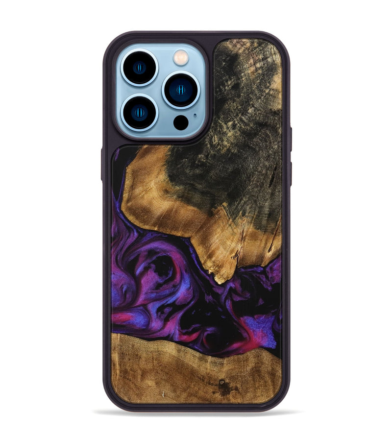 iPhone 14 Pro Max Wood Phone Case - Adriane (Purple, 740212)