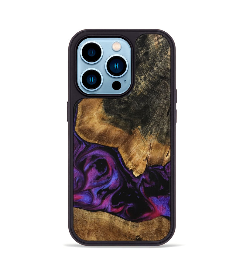 iPhone 14 Pro Wood Phone Case - Adriane (Purple, 740212)