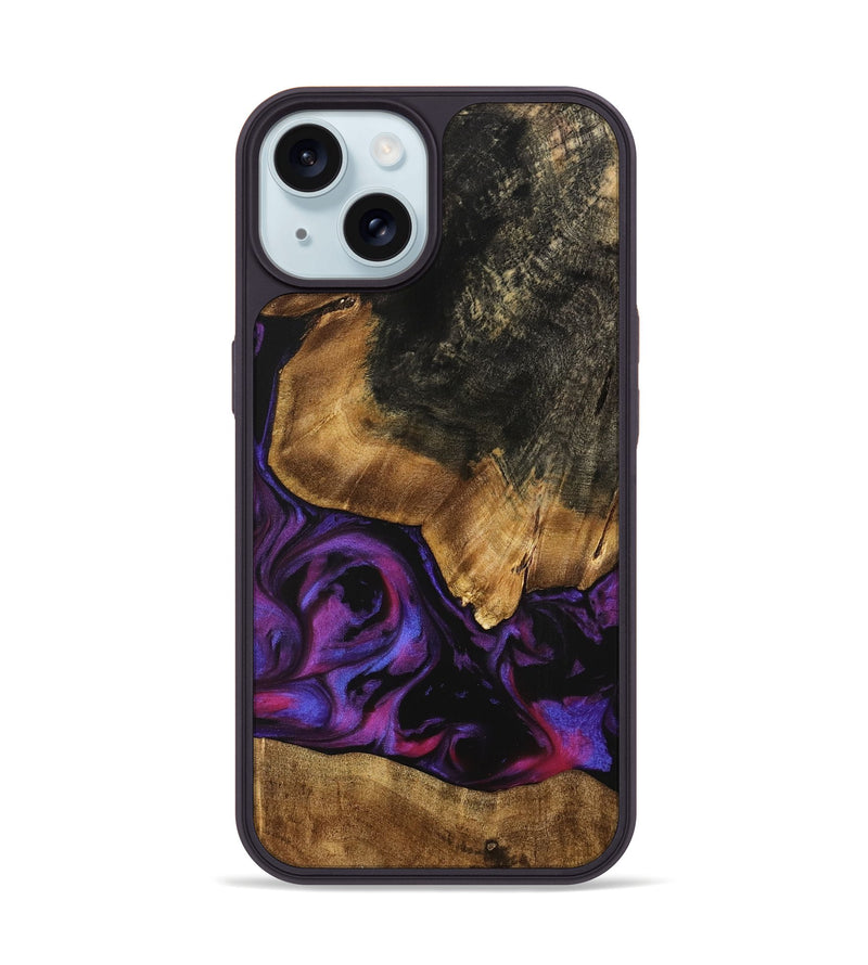 iPhone 15 Wood Phone Case - Adriane (Purple, 740212)