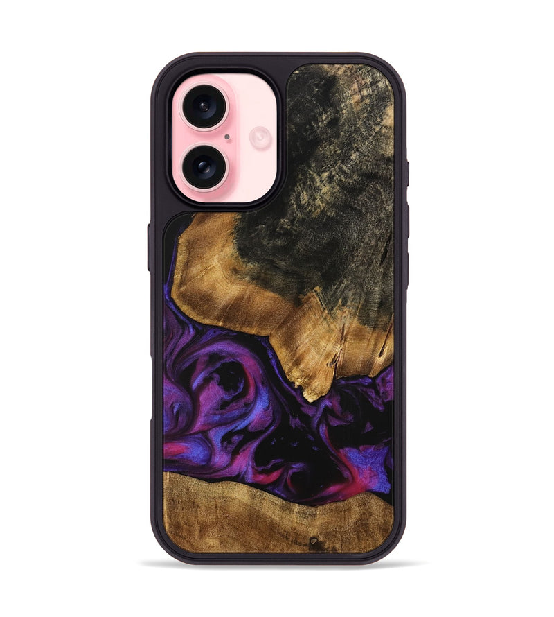 iPhone 16 Wood Phone Case - Adriane (Purple, 740212)