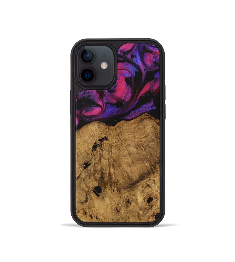 iPhone 12 mini Wood Phone Case - Jordon (Purple, 740213)