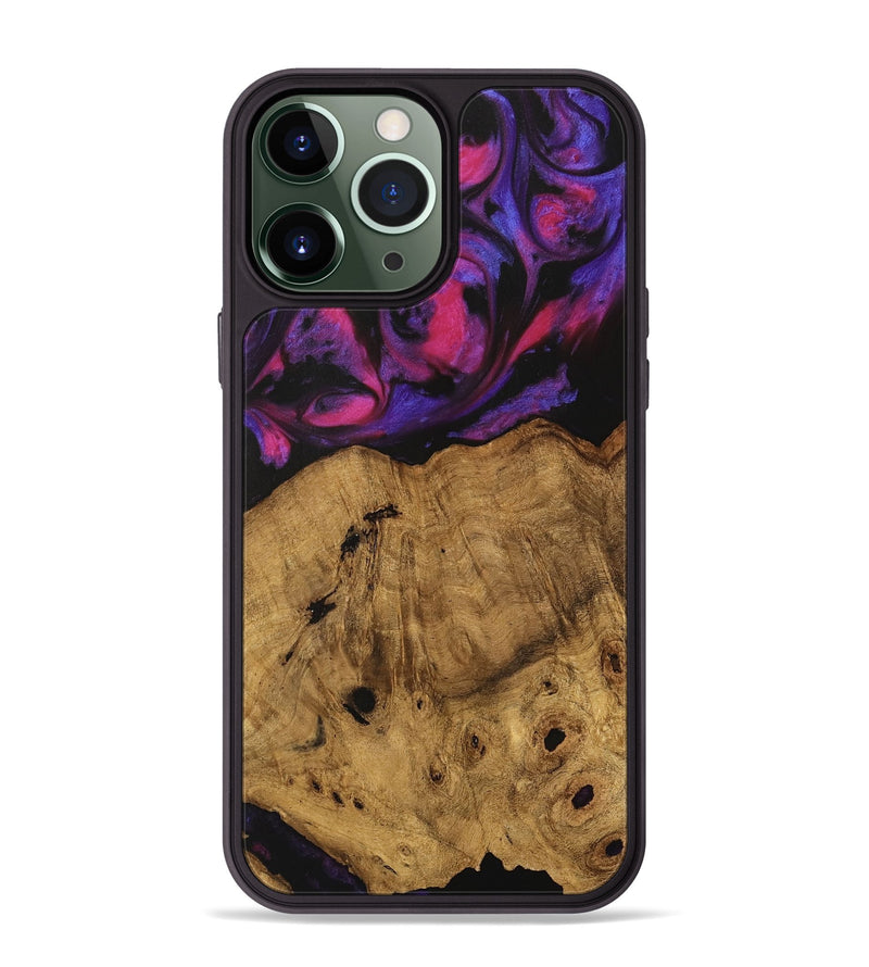 iPhone 13 Pro Max Wood Phone Case - Jordon (Purple, 740213)