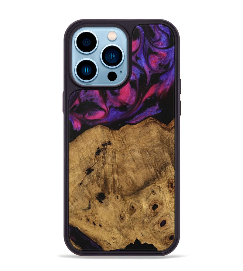 iPhone 14 Pro Max Wood Phone Case - Jordon (Purple, 740213)