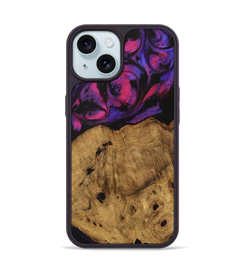 iPhone 15 Wood Phone Case - Jordon (Purple, 740213)