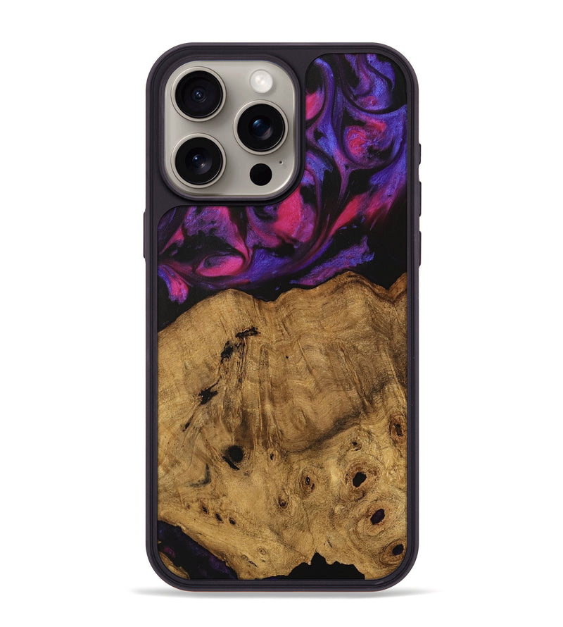 iPhone 15 Pro Max Wood Phone Case - Jordon (Purple, 740213)