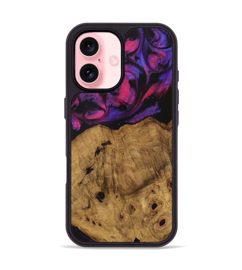 iPhone 16 Wood Phone Case - Jordon (Purple, 740213)