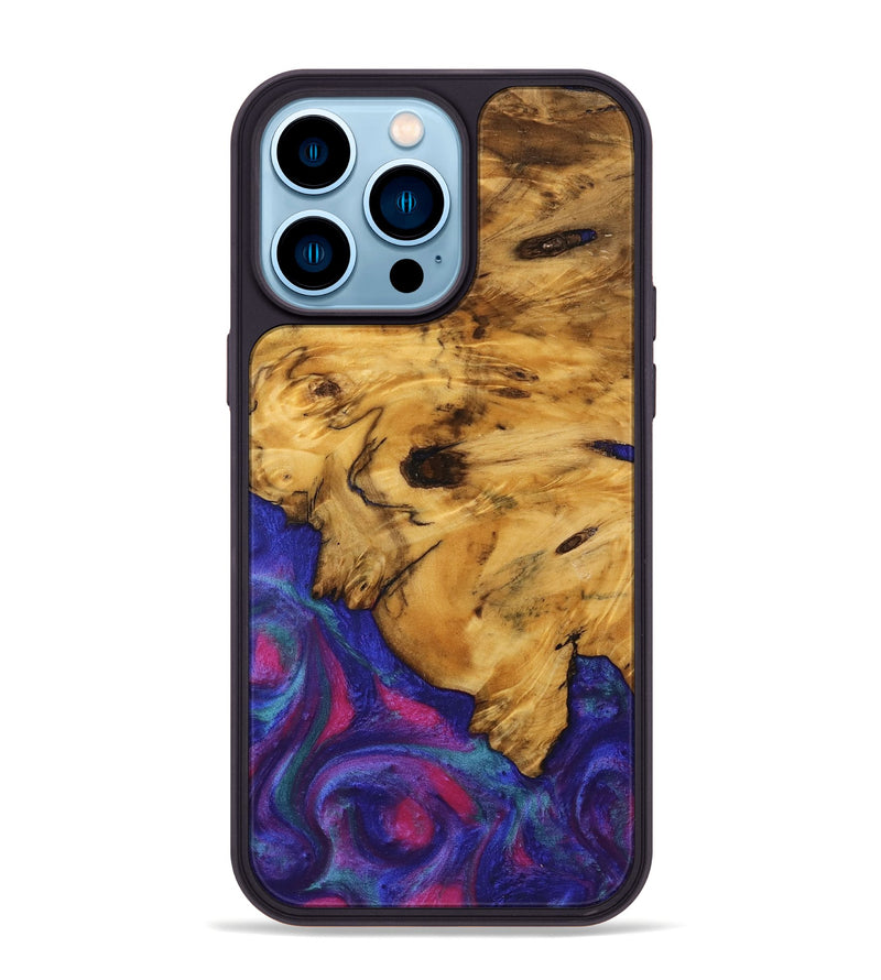 iPhone 14 Pro Max Wood Phone Case - Celle (Purple, 740221)