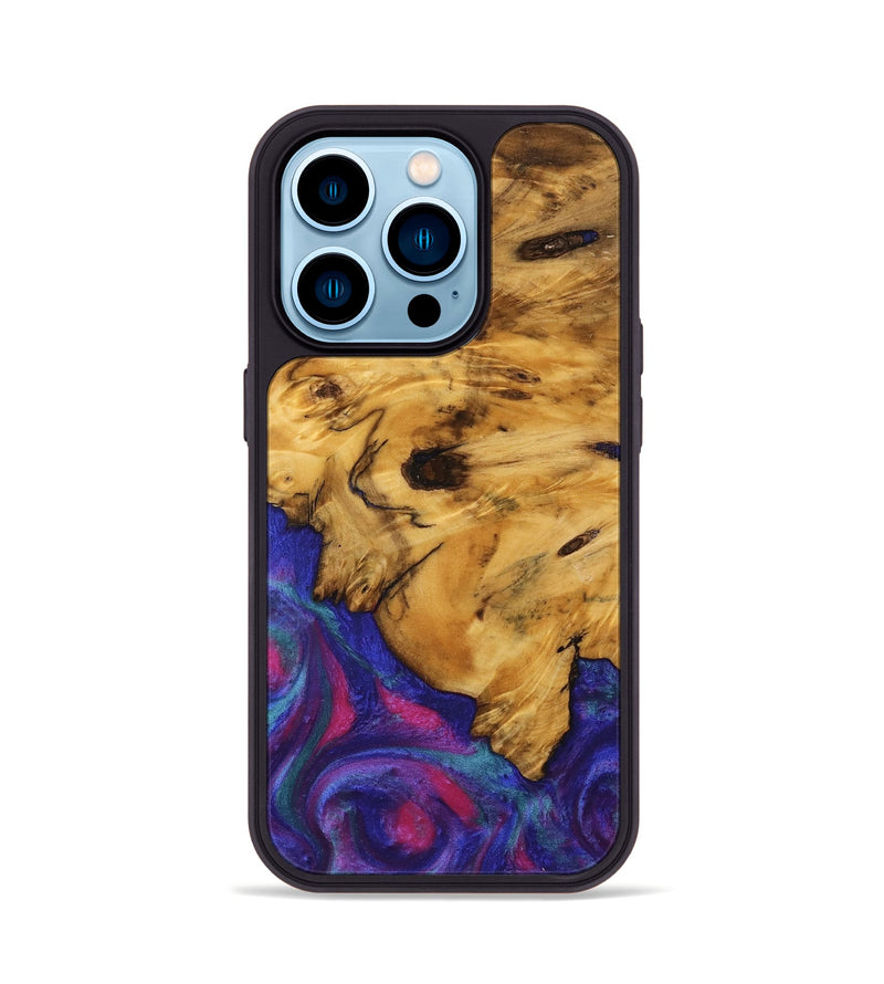 iPhone 14 Pro Wood Phone Case - Celle (Purple, 740221)