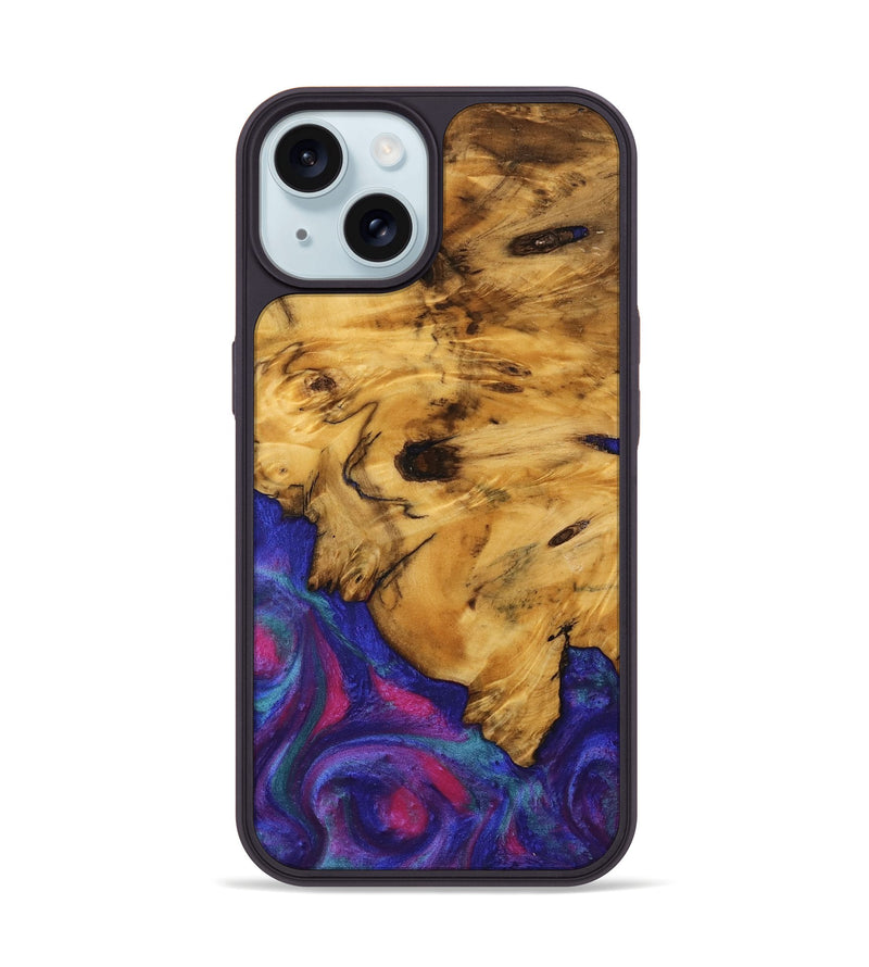 iPhone 15 Wood Phone Case - Celle (Purple, 740221)