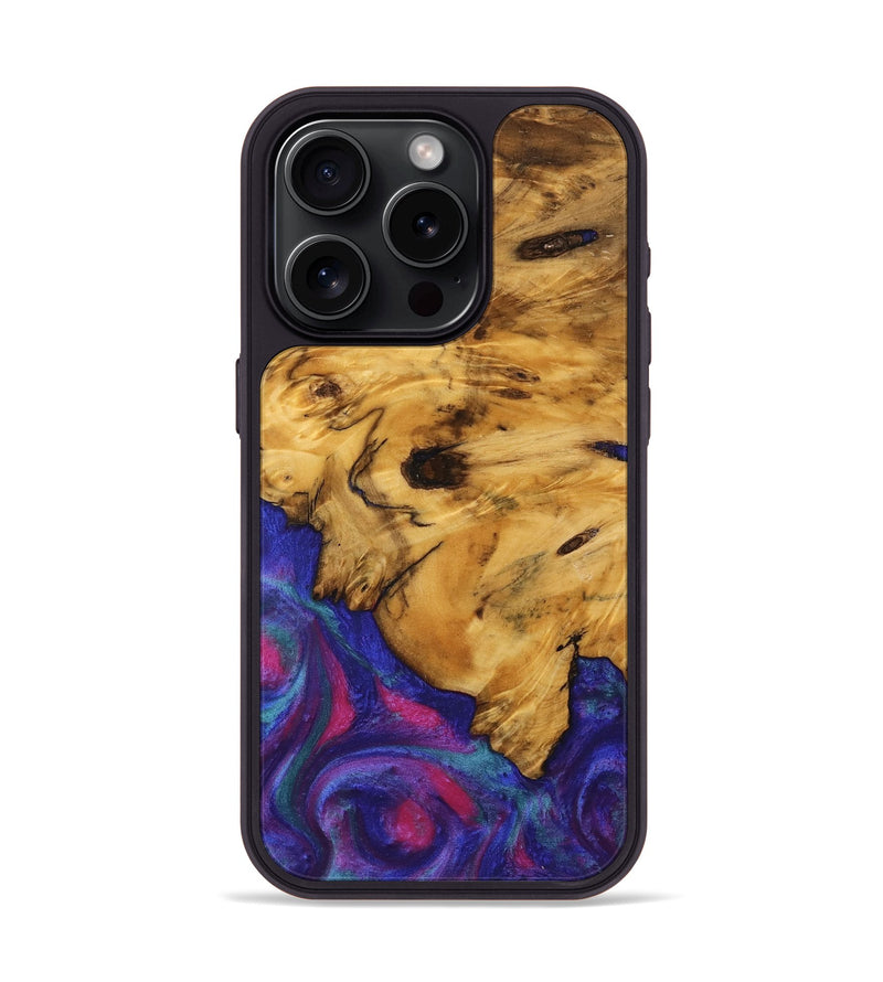 iPhone 15 Pro Wood Phone Case - Celle (Purple, 740221)