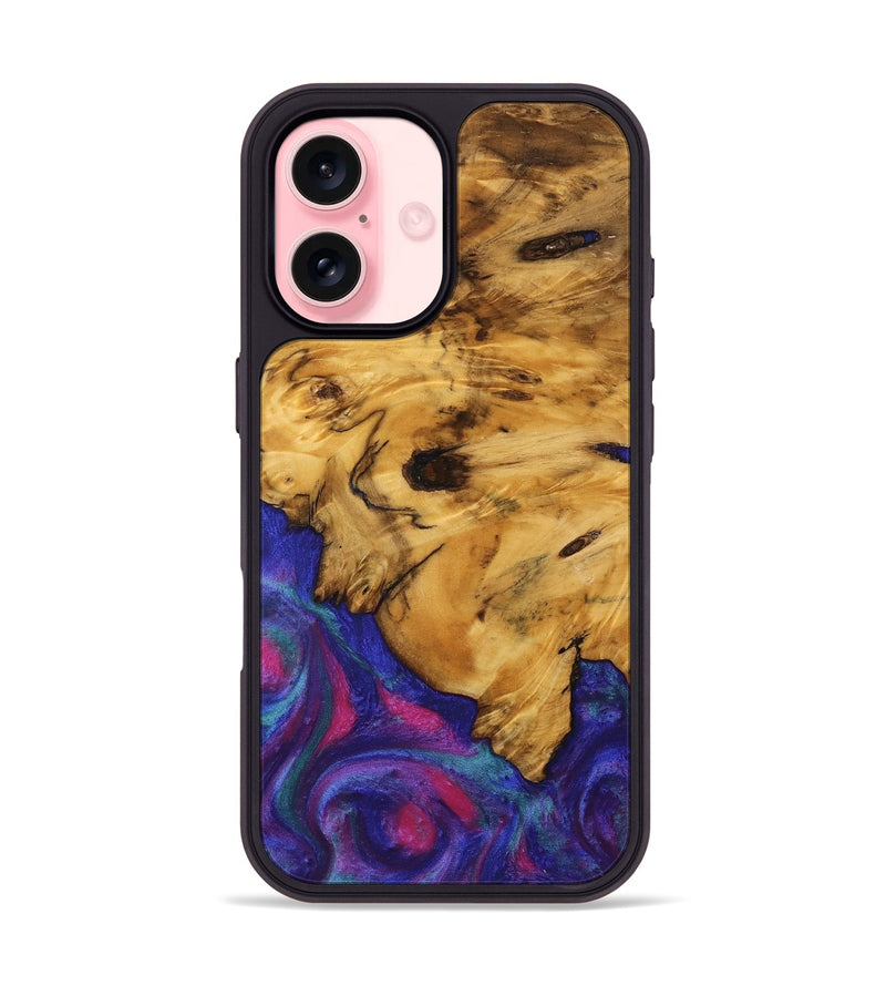 iPhone 16 Wood Phone Case - Celle (Purple, 740221)