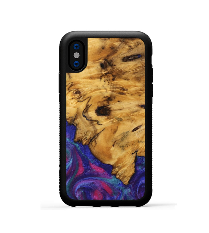 iPhone Xs Wood Phone Case - Celle (Purple, 740221)