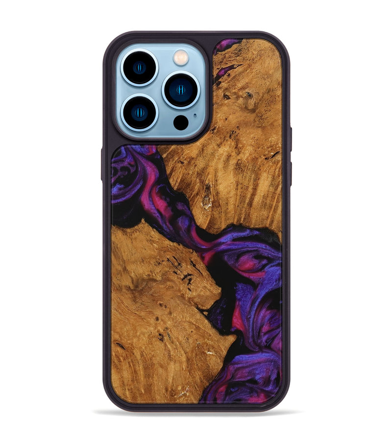 iPhone 14 Pro Max Wood Phone Case - Oley (Purple, 740222)