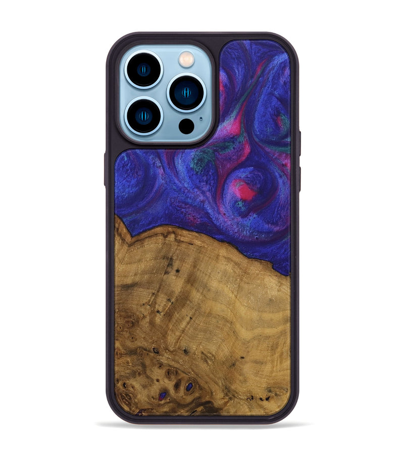 iPhone 14 Pro Max Wood Phone Case - Naoma (Purple, 740228)