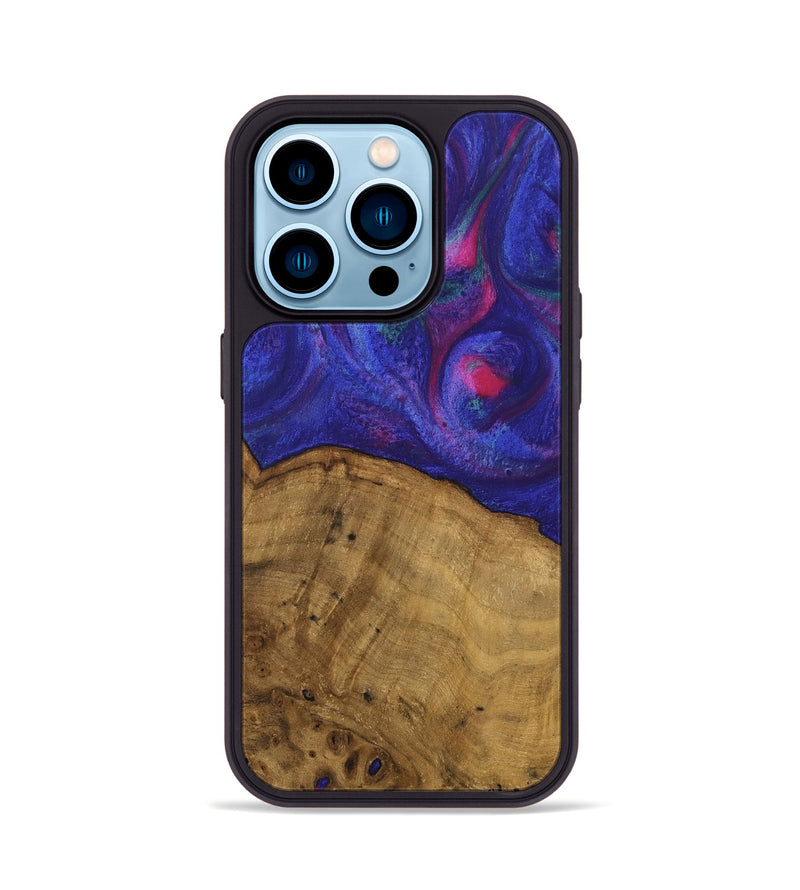 iPhone 14 Pro Wood Phone Case - Naoma (Purple, 740228)