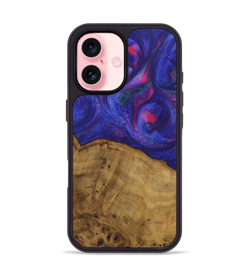 iPhone 16 Wood Phone Case - Naoma (Purple, 740228)