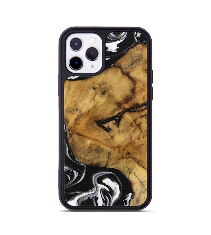 iPhone 11 Pro Wood Phone Case - Amiya (Black & White, 740236)