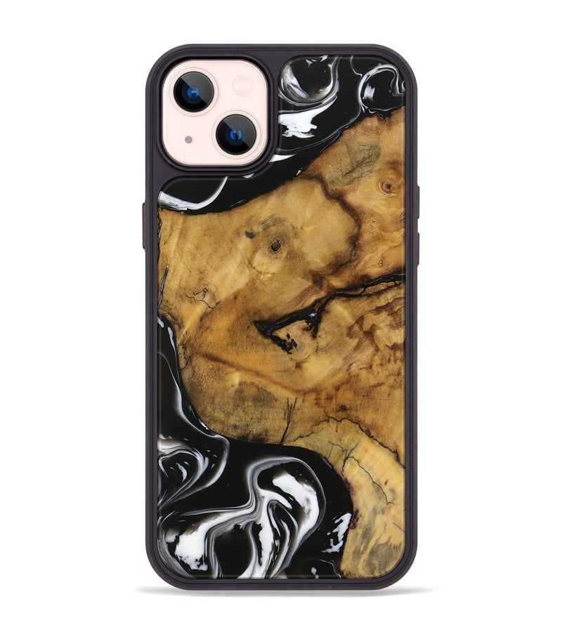 iPhone 14 Plus Wood Phone Case - Amiya (Black & White, 740236)