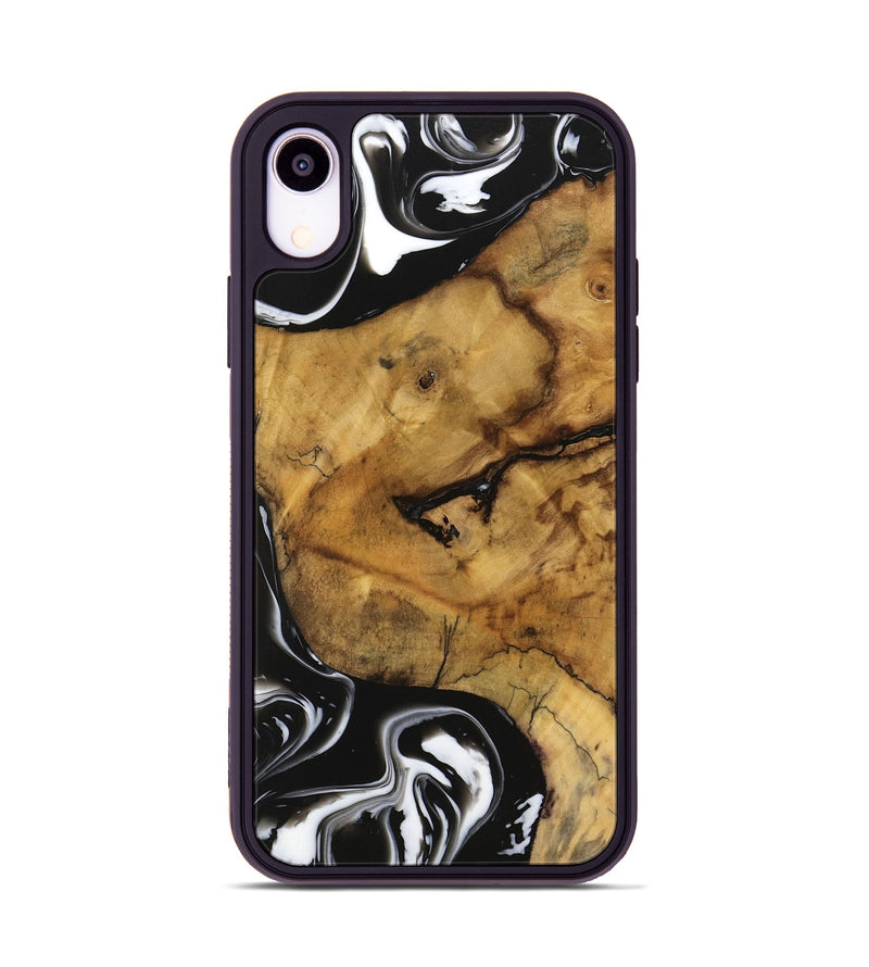 iPhone Xr Wood Phone Case - Amiya (Black & White, 740236)