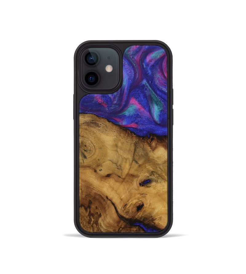 iPhone 12 mini Wood Phone Case - Abbas (Purple, 740246)