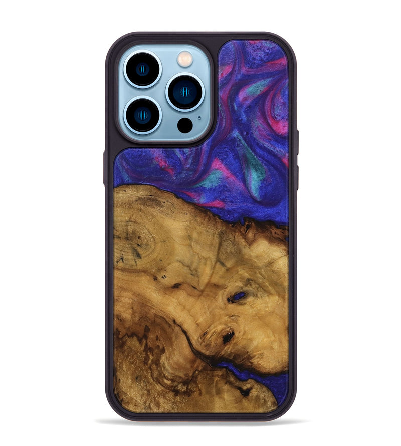 iPhone 14 Pro Max Wood Phone Case - Abbas (Purple, 740246)