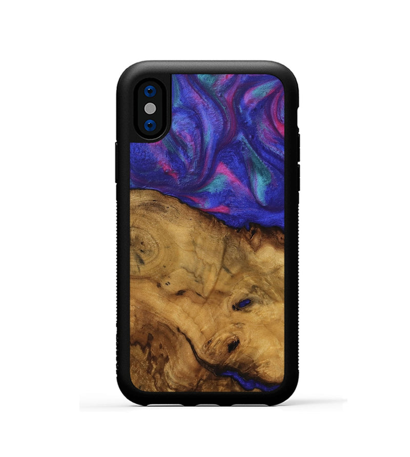 iPhone Xs Wood Phone Case - Abbas (Purple, 740246)