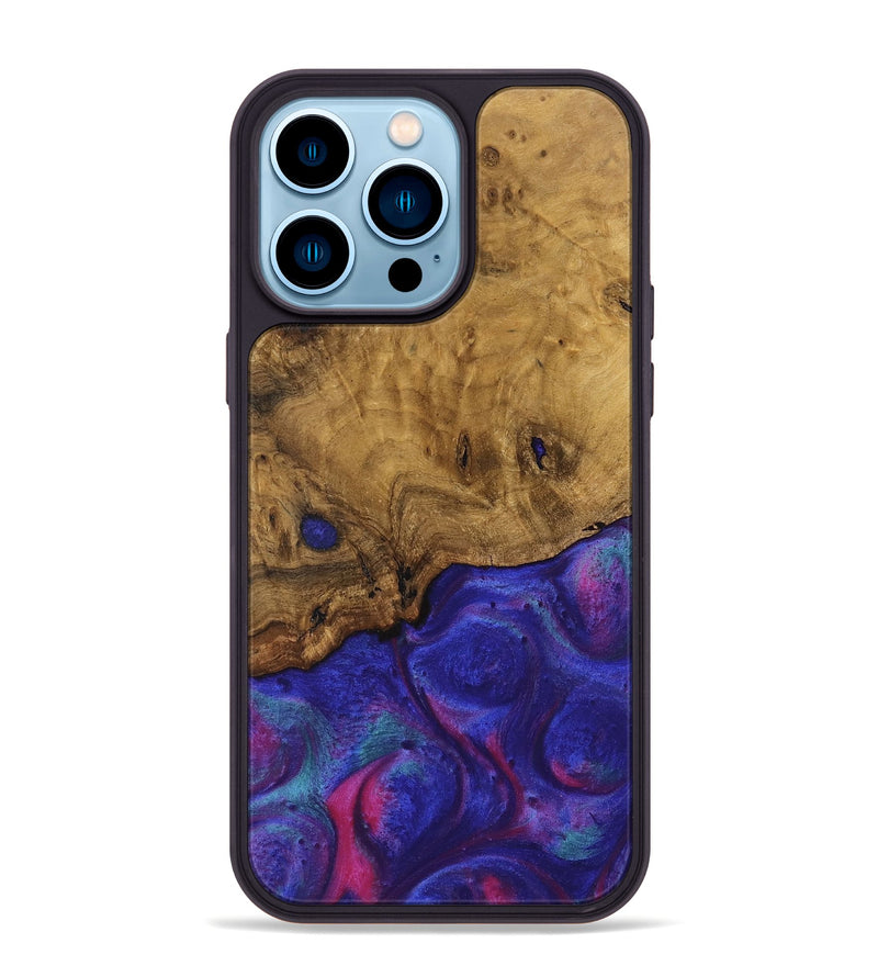 iPhone 14 Pro Max Wood Phone Case - Arda (Purple, 740247)