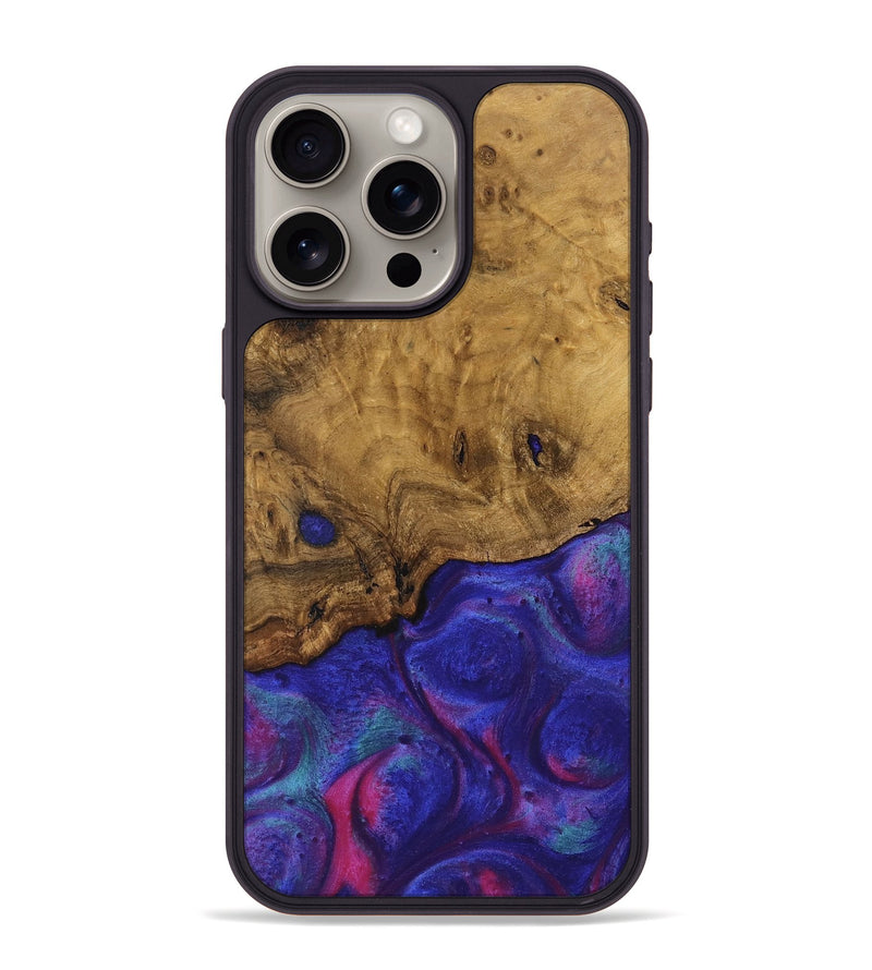 iPhone 15 Pro Max Wood Phone Case - Arda (Purple, 740247)