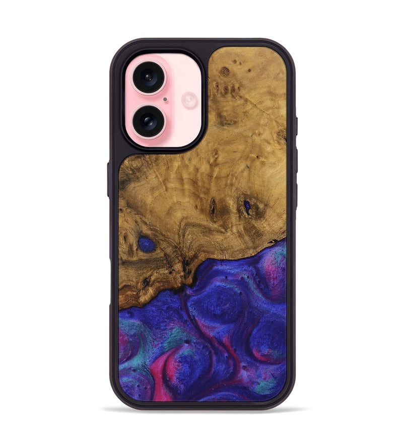 iPhone 16 Wood Phone Case - Arda (Purple, 740247)