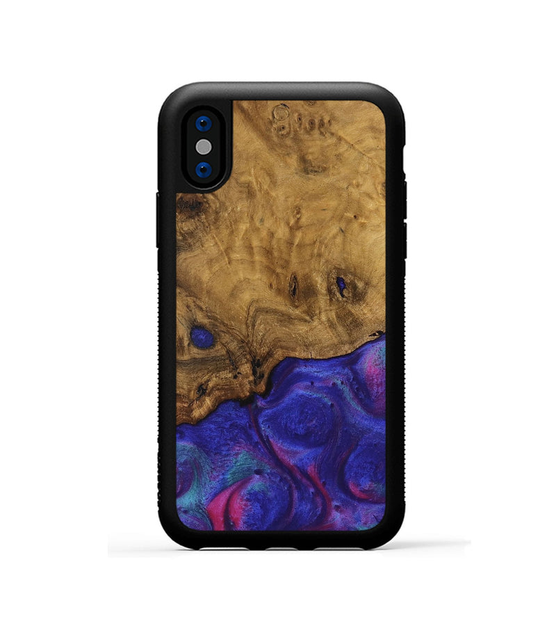 iPhone Xs Wood Phone Case - Arda (Purple, 740247)