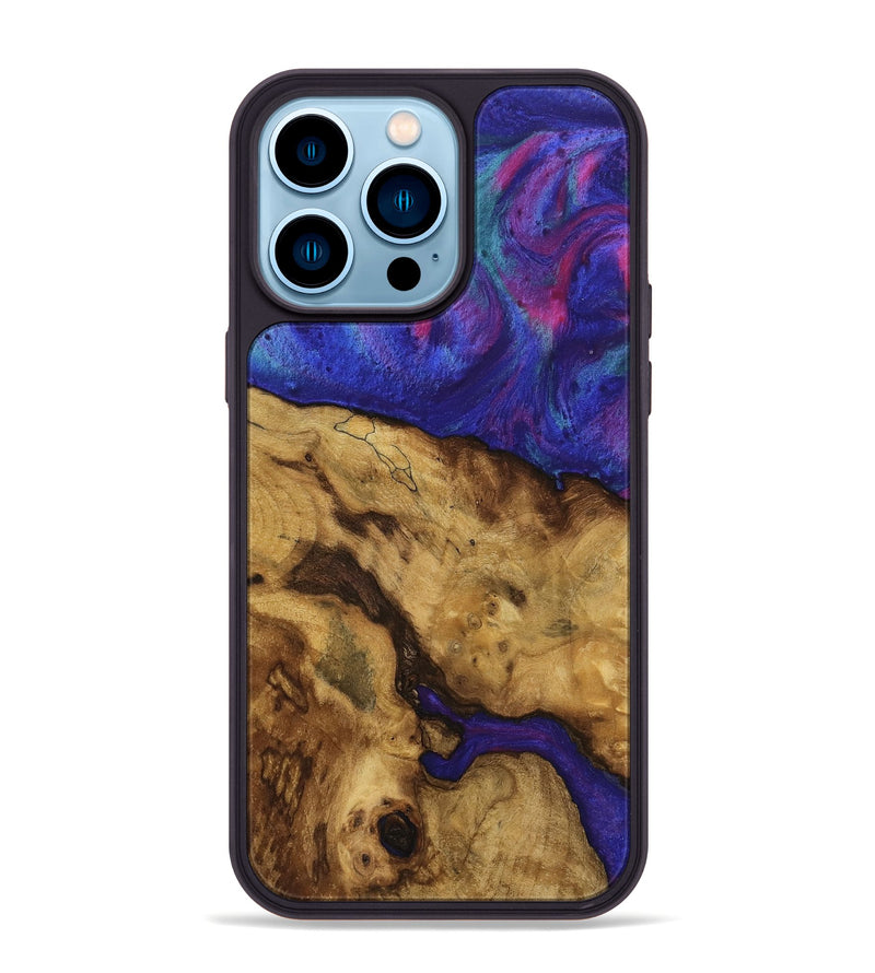 iPhone 14 Pro Max Wood Phone Case - Fady (Purple, 740264)