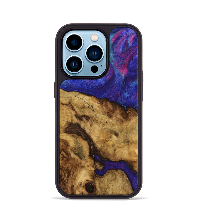 iPhone 14 Pro Wood Phone Case - Fady (Purple, 740264)