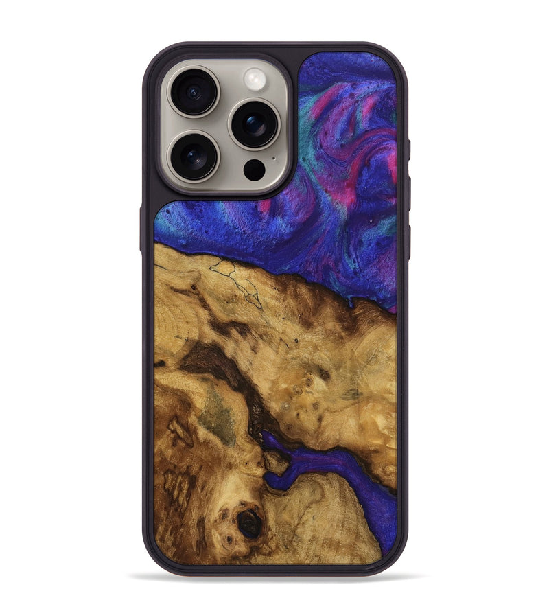 iPhone 15 Pro Max Wood Phone Case - Fady (Purple, 740264)