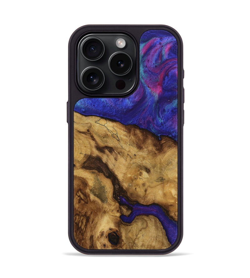 iPhone 15 Pro Wood Phone Case - Fady (Purple, 740264)