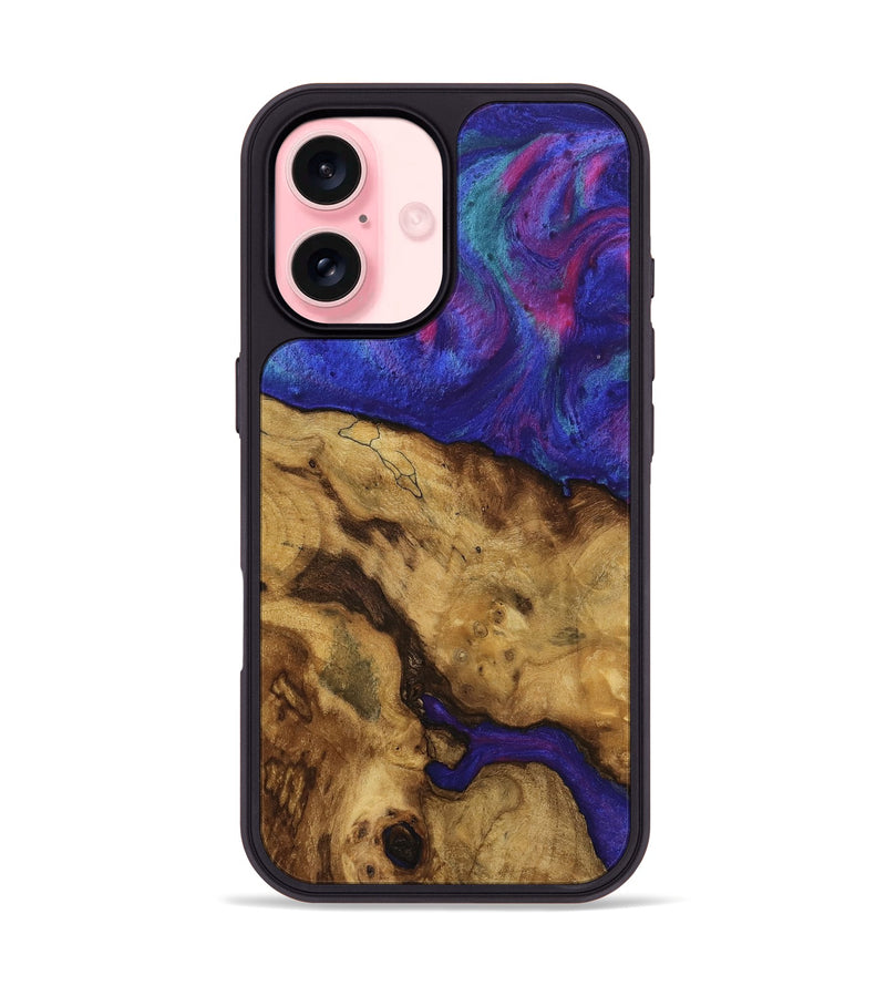 iPhone 16 Wood Phone Case - Fady (Purple, 740264)