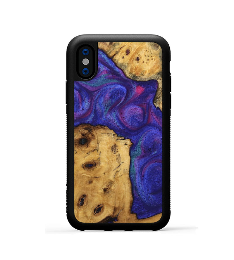 iPhone Xs Wood Phone Case - Atique (Purple, 740265)