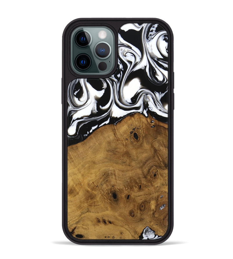 iPhone 12 Pro Max Wood Phone Case - Jarrad (Black & White, 740267)