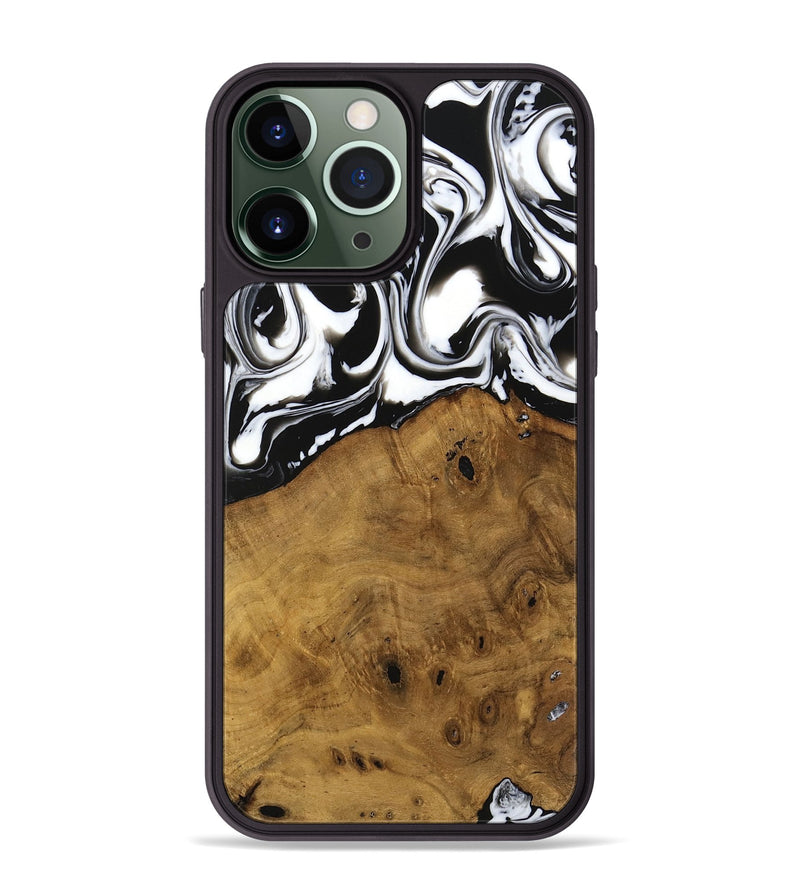 iPhone 13 Pro Max Wood Phone Case - Jarrad (Black & White, 740267)