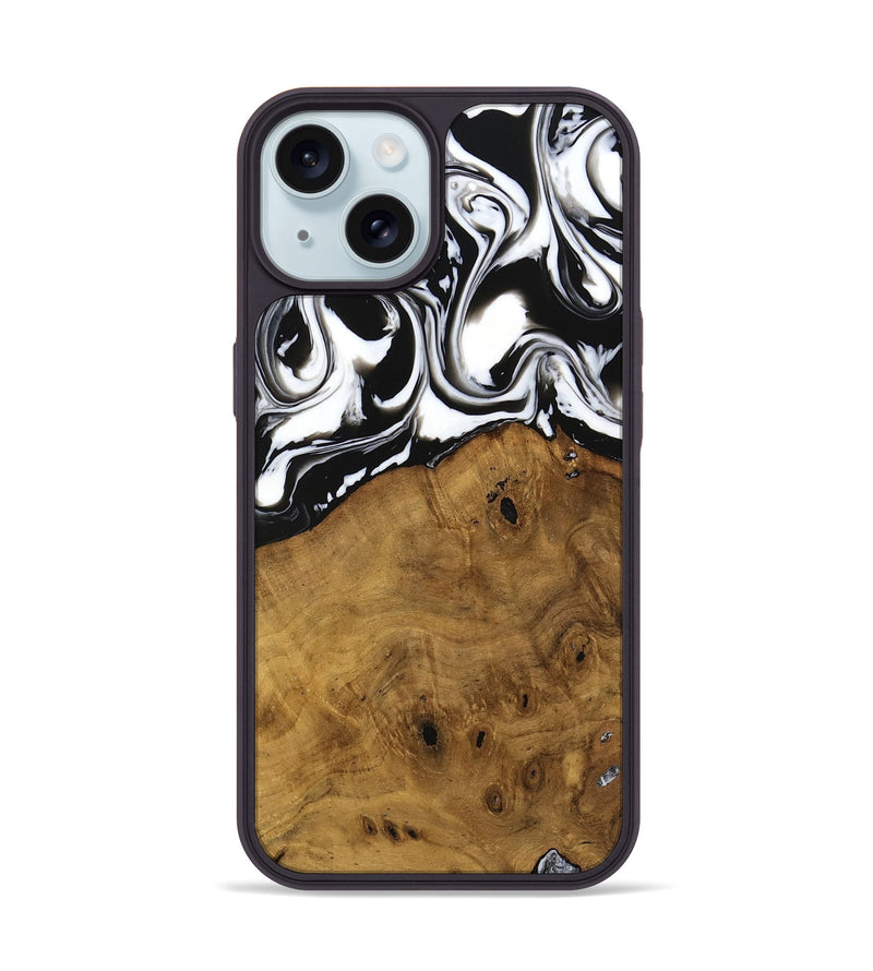 iPhone 15 Wood Phone Case - Jarrad (Black & White, 740267)