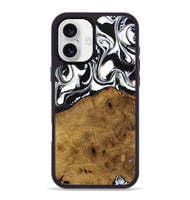 iPhone 16 Plus Wood Phone Case - Jarrad (Black & White, 740267)